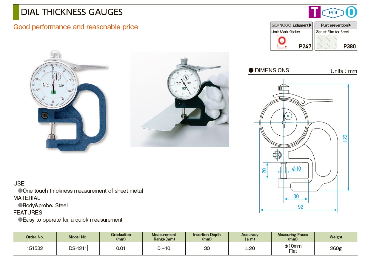 Ichiban Precision Sdn Bhd Sk Sk Dial Thickness Gauges